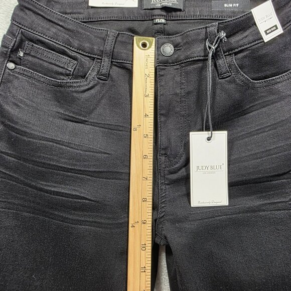 Judy Blue Jeans Womens 7 28 Black Slim Fit Mid Rise Distressed Stretch JB88137 - Picture 12 of 13